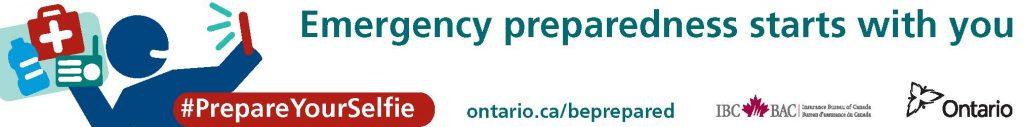 Silhouette holding emergency kit, text: "Emergency preparedness starts with you."